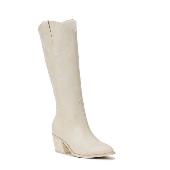 Madden NYC Women's Embroidered Tall Western Boots in Bone White - Picture 1 of 10